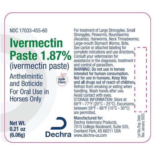 Dechra Ivermectin Paste 1.87%, .21oz