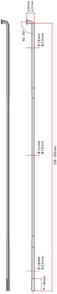 DT Swiss Competition Spoke: 2.0/1.8/2.0mm 272mm J-bend Black Box of 100