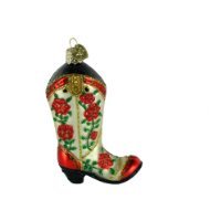 Old World Christmas (Newer) Old World Christmas Christmas Cowgirl Boot - No Box