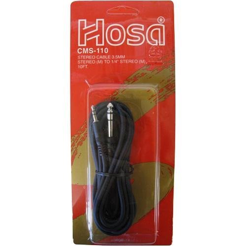 Hosa CMS110 Stereo Mini to 1/4  TRS Audio Cable (10 Ft)