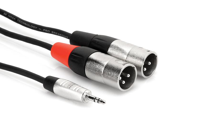 Hosa HMX006Y Pro Str Brkt REAN Mini to Dl XLRM 6Ft