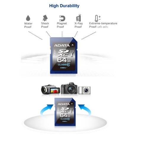 ADATA SDXC 64GB Memory Card Class 10 UHS