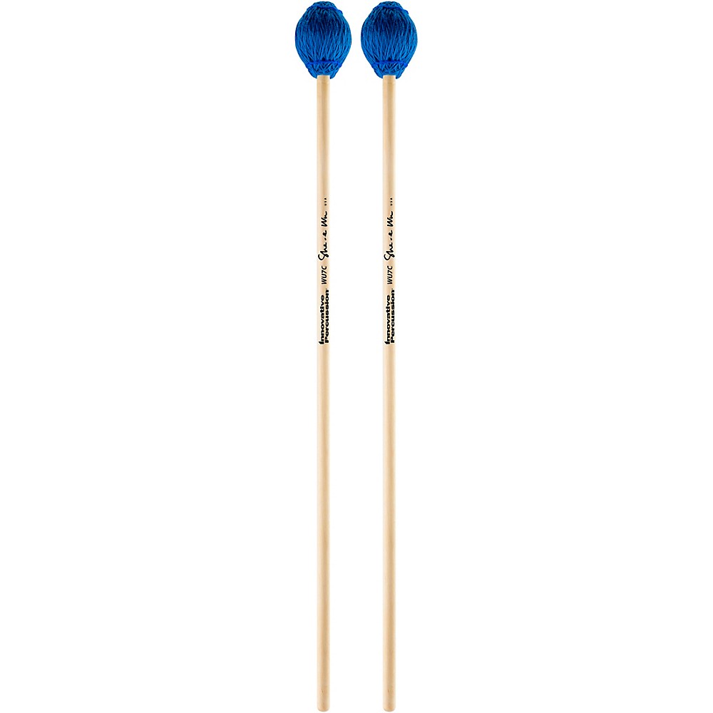 Innovative Percussion She-E Wu Series Birch Handle Marimba Mallets Extremely Hard Concerto Electric Blue Cord