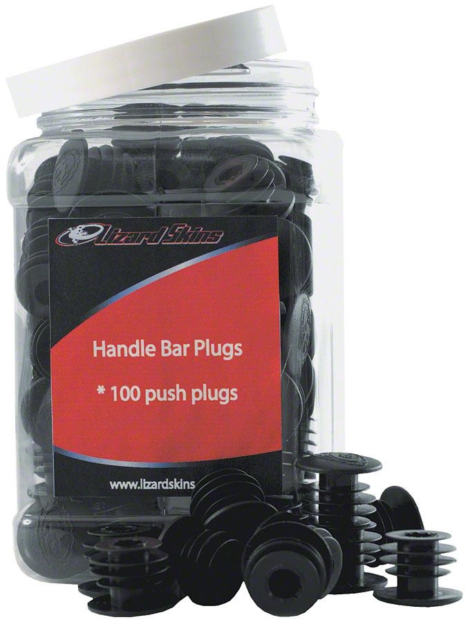 Lizard Skins Bar End Plugs Push in - Black, Black