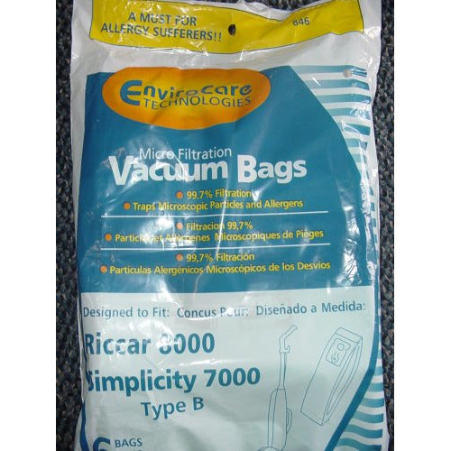 Simplicity Type  B  7000 Bags- 12 Pack