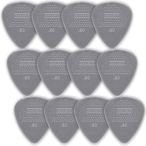Dunlop Nylon Standard Guitar Picks - 12-Pack - .60mm - Light Gray