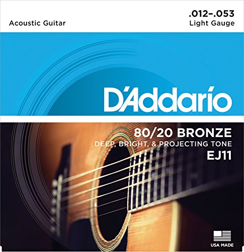 D Addario EJ11 80/20 Bronze Acoustic Guitar Strings  Light  12-53