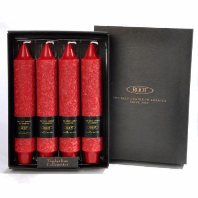Timberline Collenette 7 Taper Candle Set, 4 Piece - Red
