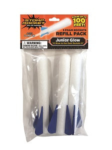 Stomp Rocket Junior Glow in the Dark Refill - Kites, Planes & Rockets for Ages 3 to 4 - Fat Brain Toys