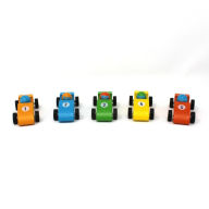 Jack Rabbit Creations Pull Back Race Cars - Set of 5: Orange, Red, Green, Blue, Yellow