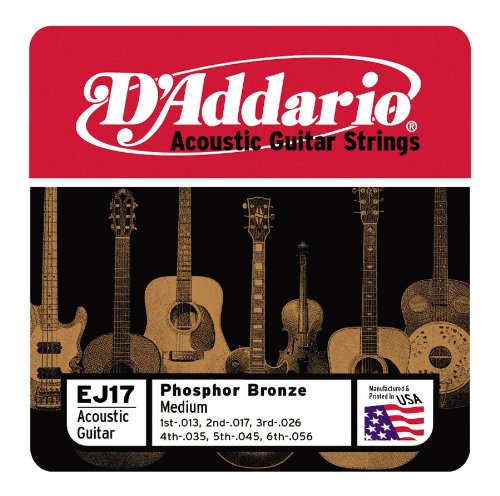 D Addario EJ17 Phosphor Bronze Acoustic Guitar Strings  Medium  13-56