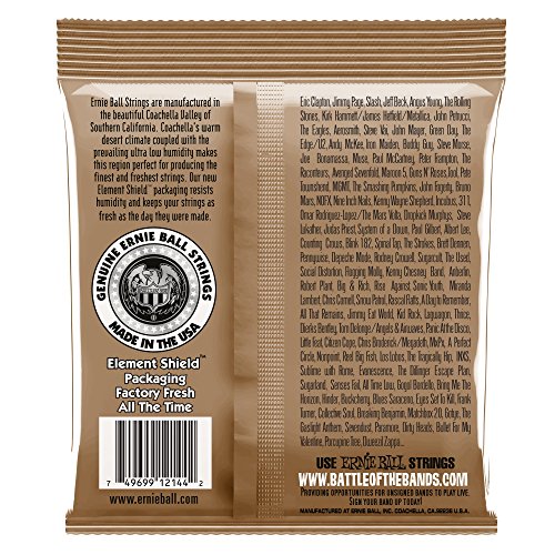 Ernie Ball 2144 Earthwood Acoustic Phosphor Bronze Guitar Strings  Medium  13-56