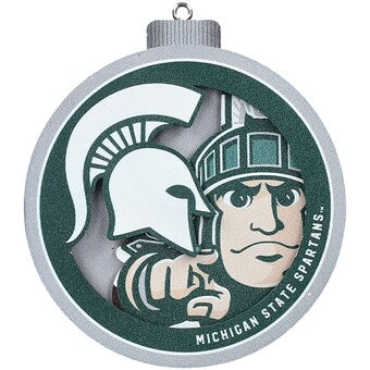 Michigan State Spartans 3D Logo Series Ornament