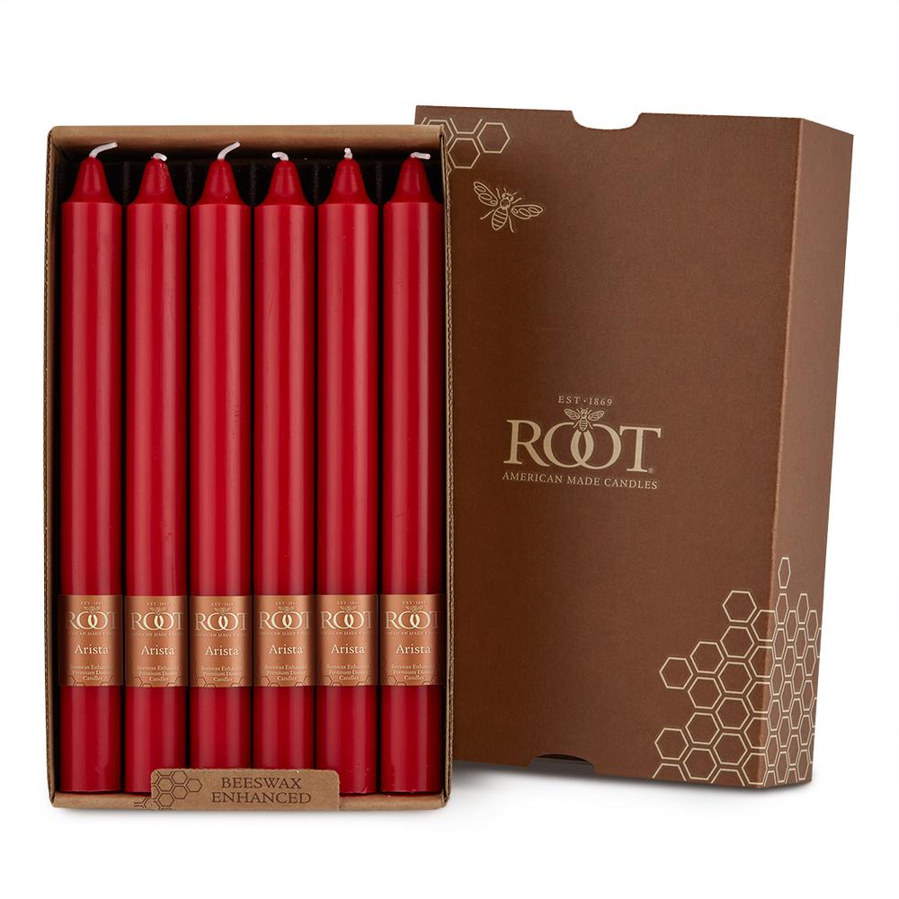 Arista 9 Taper Candle Set, 12 Piece - Red