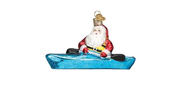 Old World Christmas (Newer) Old World Christmas Santa in Kayak - No Box