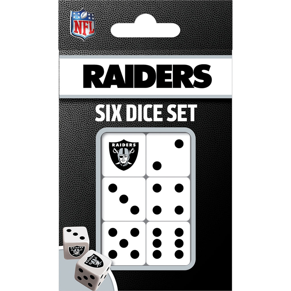 MasterPieces Game Day - NFL Las Vegas Raiders - 6 Piece Team Logo Dice Set - D6 Standard Size