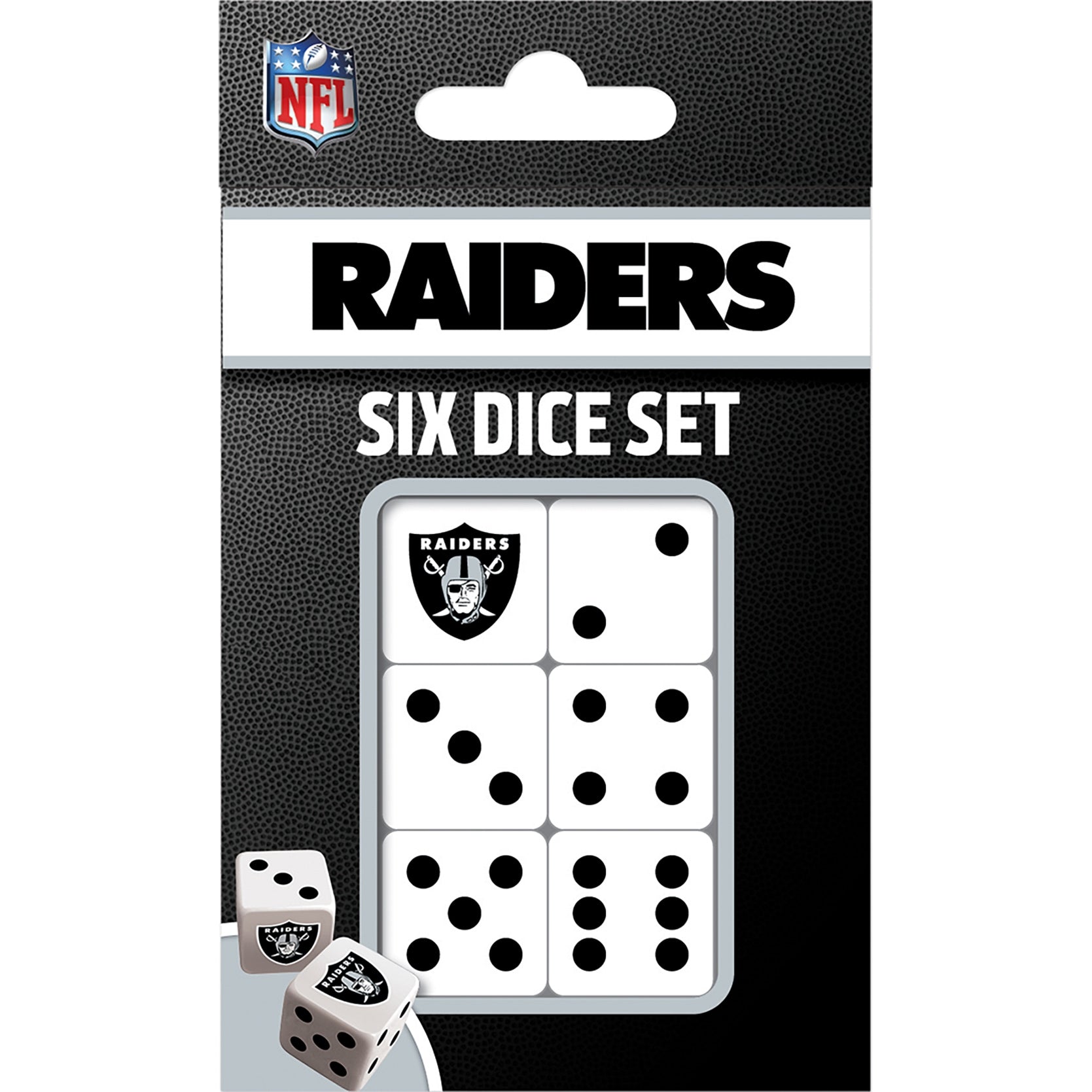 MasterPieces Game Day - NFL Las Vegas Raiders - 6 Piece Team Logo Dice Set - D6 Standard Size