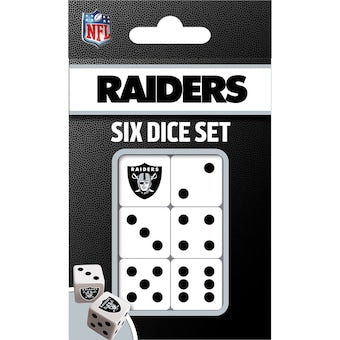 MasterPieces Game Day - NFL Las Vegas Raiders - 6 Piece Team Logo Dice Set - D6 Standard Size