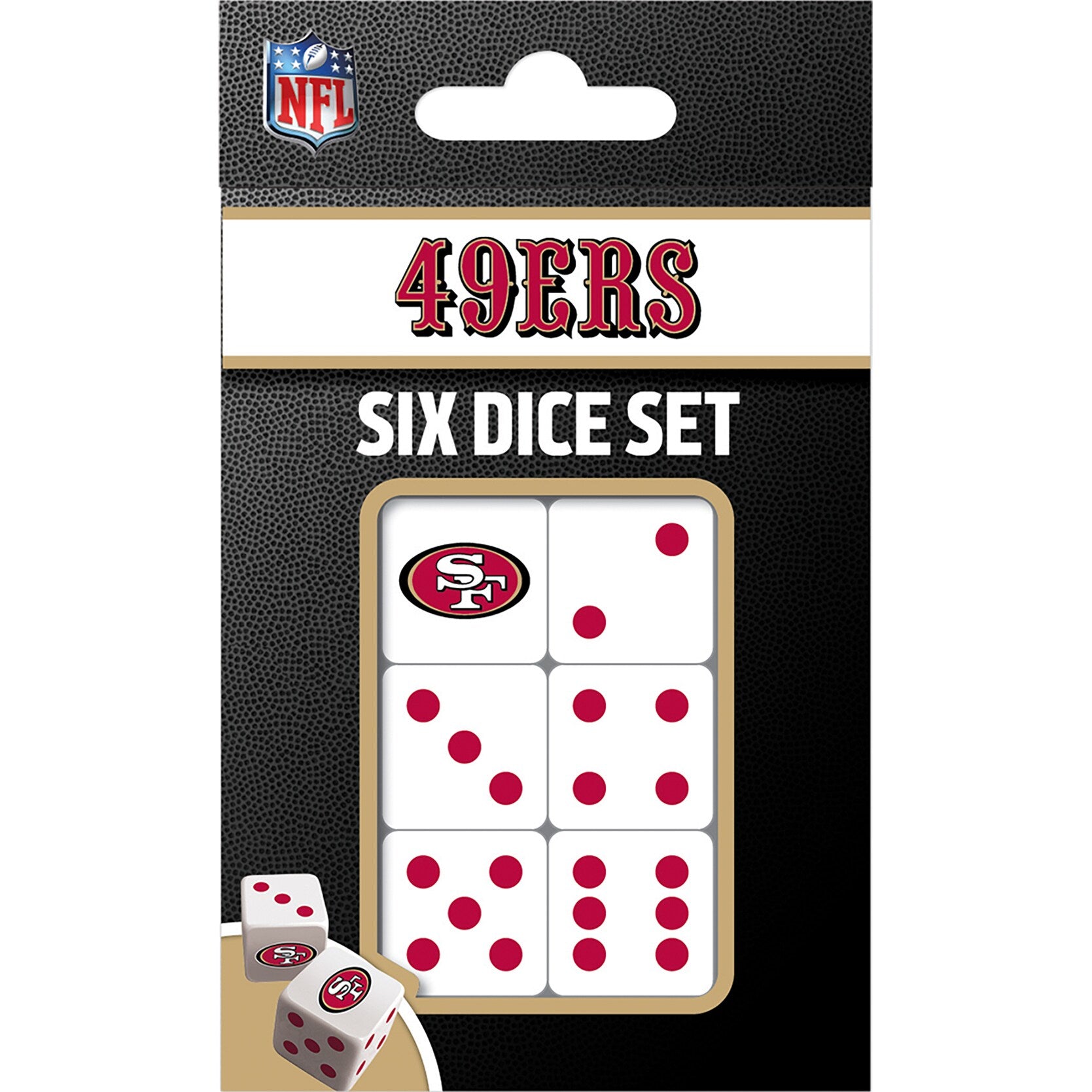 MasterPieces Game Day - NFL San Francisco 49ers - 6 Piece Team Logo Dice Set - D6 Standard Size