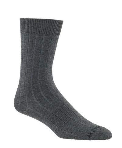 Mephisto Women's Phoenix Ribbed Crew Sock,Charcoal,US S