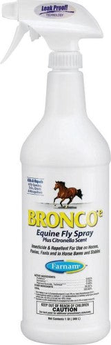 Farnam Broncoe Equine Fly Spray with Citronella Scent for Horses & Dogs, 32 Fl. Oz., 32 FZ