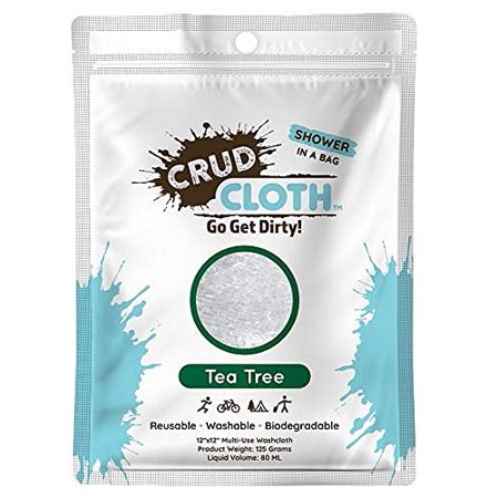 Crud Cloth Shower in a Bag (4 Set) Tea Tree Disposable Cleanser Wash 12x12