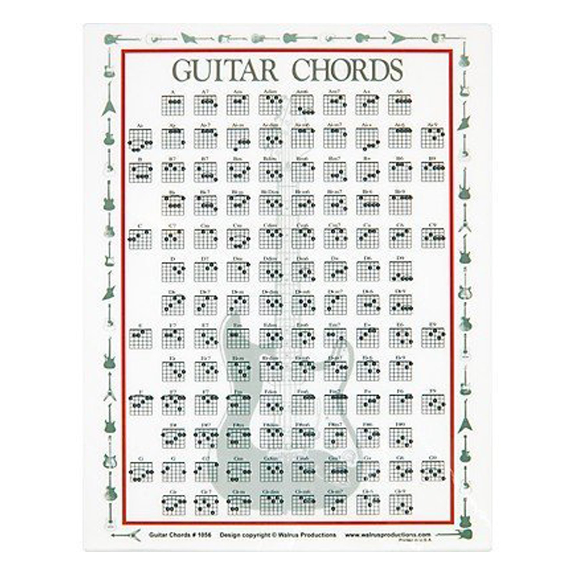 Walrus Productions Mini Laminated Chart, Guitar