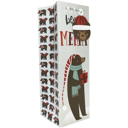 Jillson & Roberts Bottle Gift Bags  Beary Merry (60 Pcs)