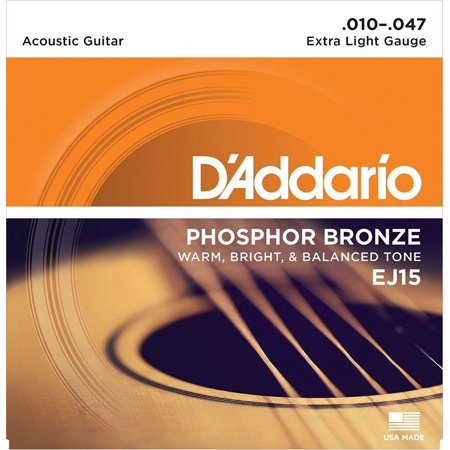 D Addario EJ15 Phosphor Bronze  Extra Light 10-47 Acoustic Guitar Strings