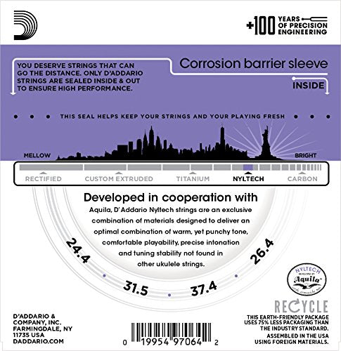 D Addario EJ88C Nyltech Ukulele Strings  Concert