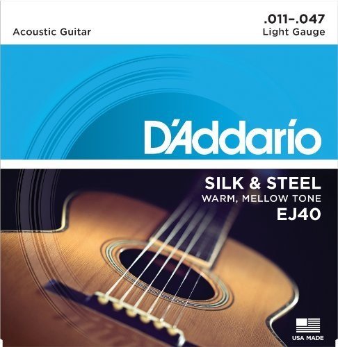 D Addario EJ40 Silk & Steel Folk Guitar Strings  11-47
