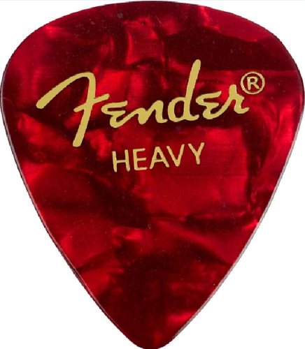 Fender Classic Celluloid Pick 12 Pk Red Moto Heavy