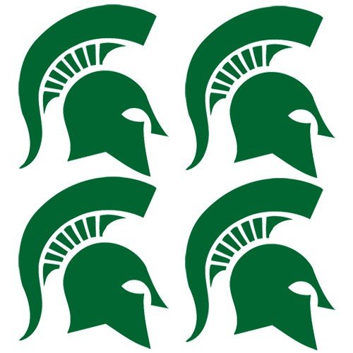 Multi Michigan State Spartans Waterless Temporary Tattoos, Pack of 4
