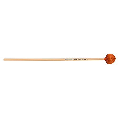 Innovative Percussion AA25H Heavy-Medium Orange Cord Head Vibraphone & Marimba Mallets W/ Rattan Handles  Pair