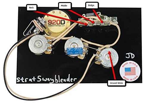 920D Fender Strat Stratocaster Wiring Harness - Blender Pot - CRL CTS PIO Gavitt