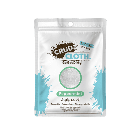 Crud Cloth Shower in a Bag (4 Set) Peppermint Disposable Cleanser Wash 12x12