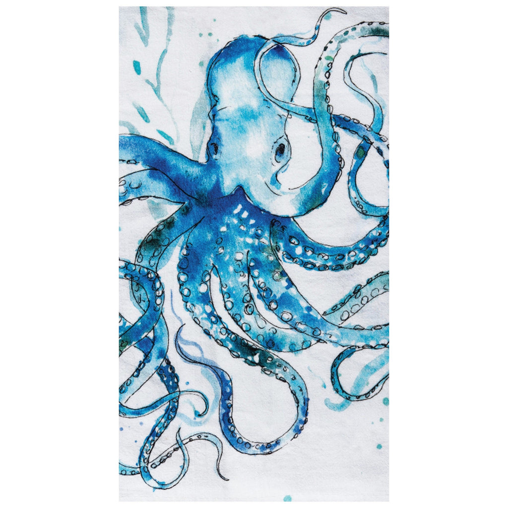 Octopus Printed Cotton Flour Sack Kitchen Towel - 18" X 27"