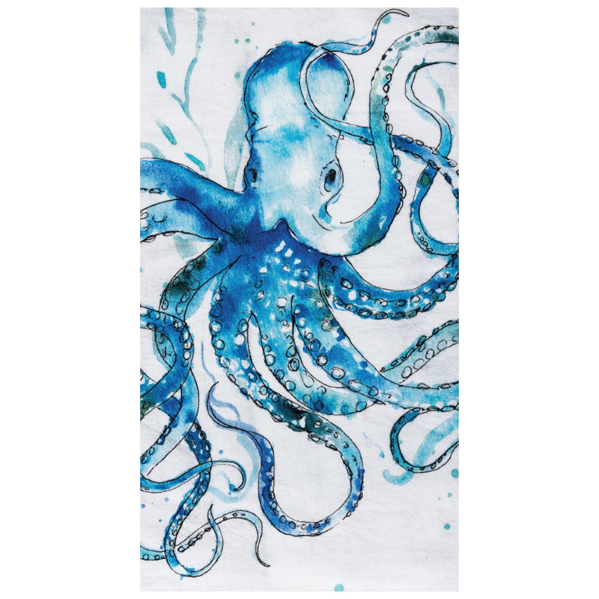 Octopus Printed Cotton Flour Sack Kitchen Towel - 18" X 27"