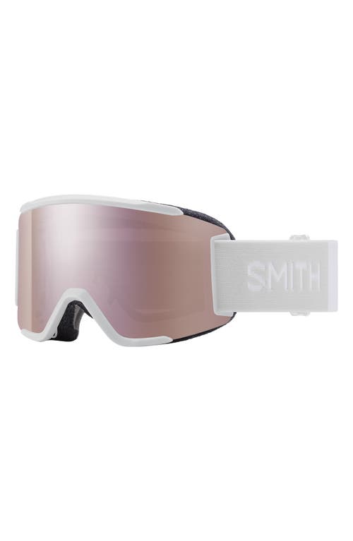 Smith Squad 180mm ChromaPop™ Snow Goggles in White Vapor /Rose Gold Mirror at Nordstrom