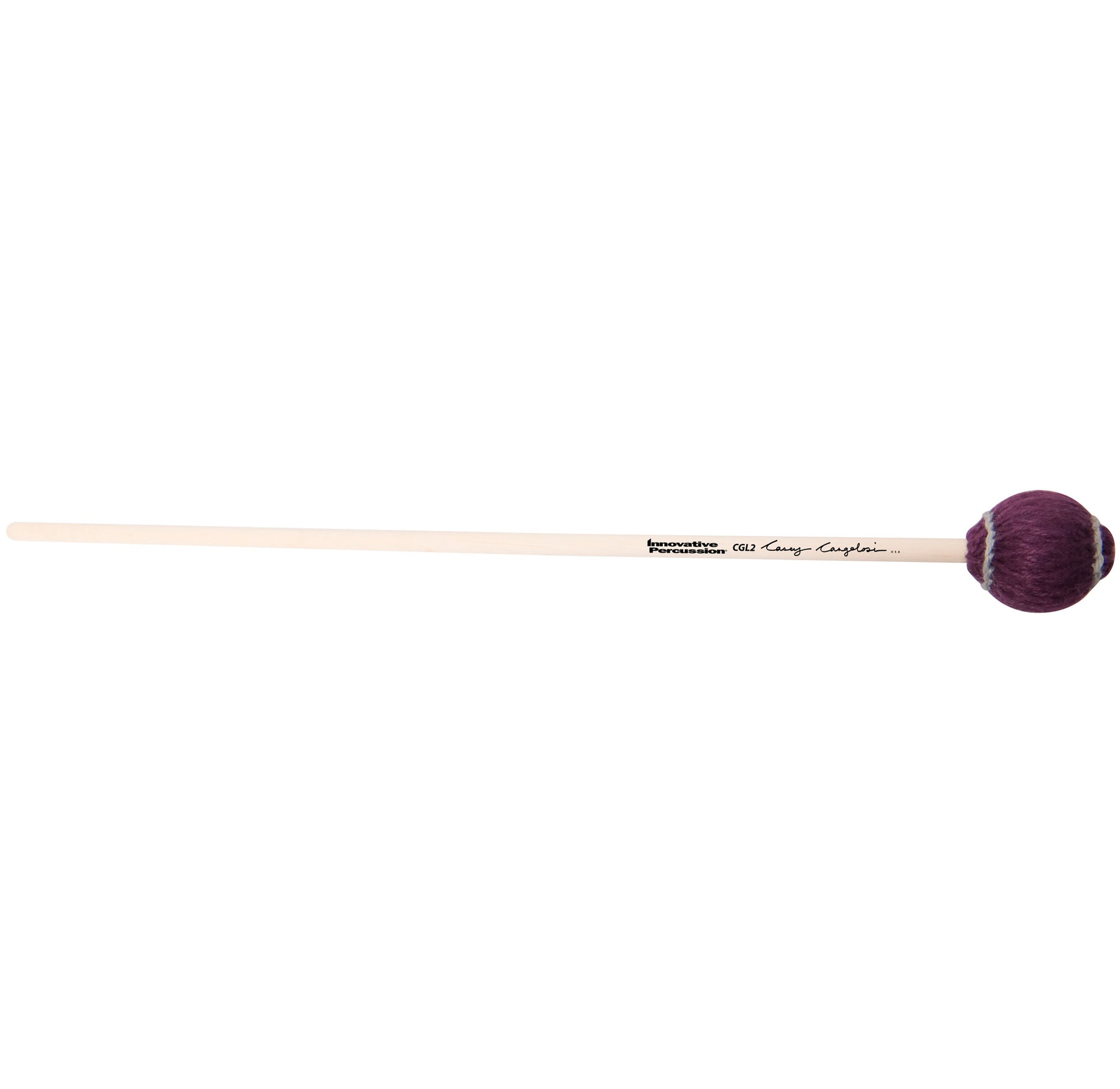 Innovative Percussion Casey Cangelosi Bass Marimba Mallets Rich Articulate/Dark Purple Cord Birch