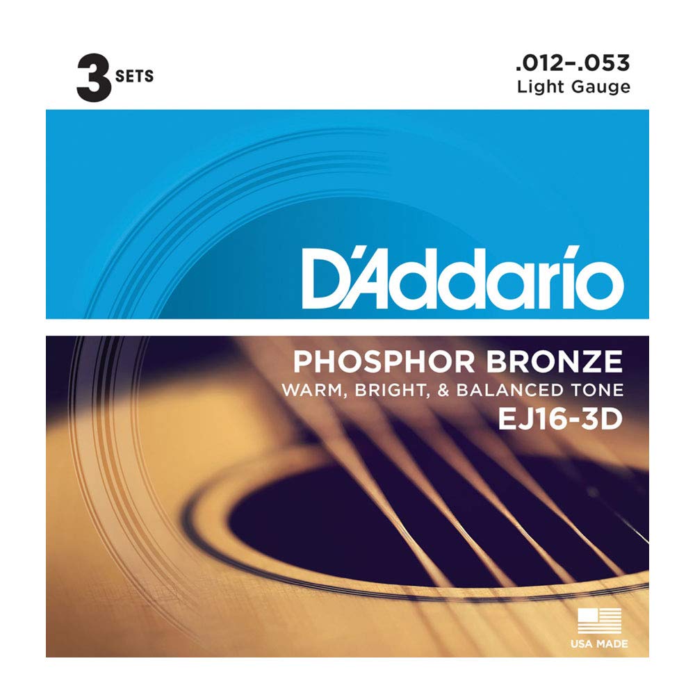 D Addario EJ16 - 3d Acoustic Guitar Strings 3/Set Pack x 2set