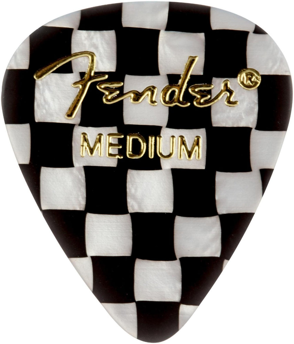Fender 351 Shape Graphic Picks  12 Pack  Medium  Checker