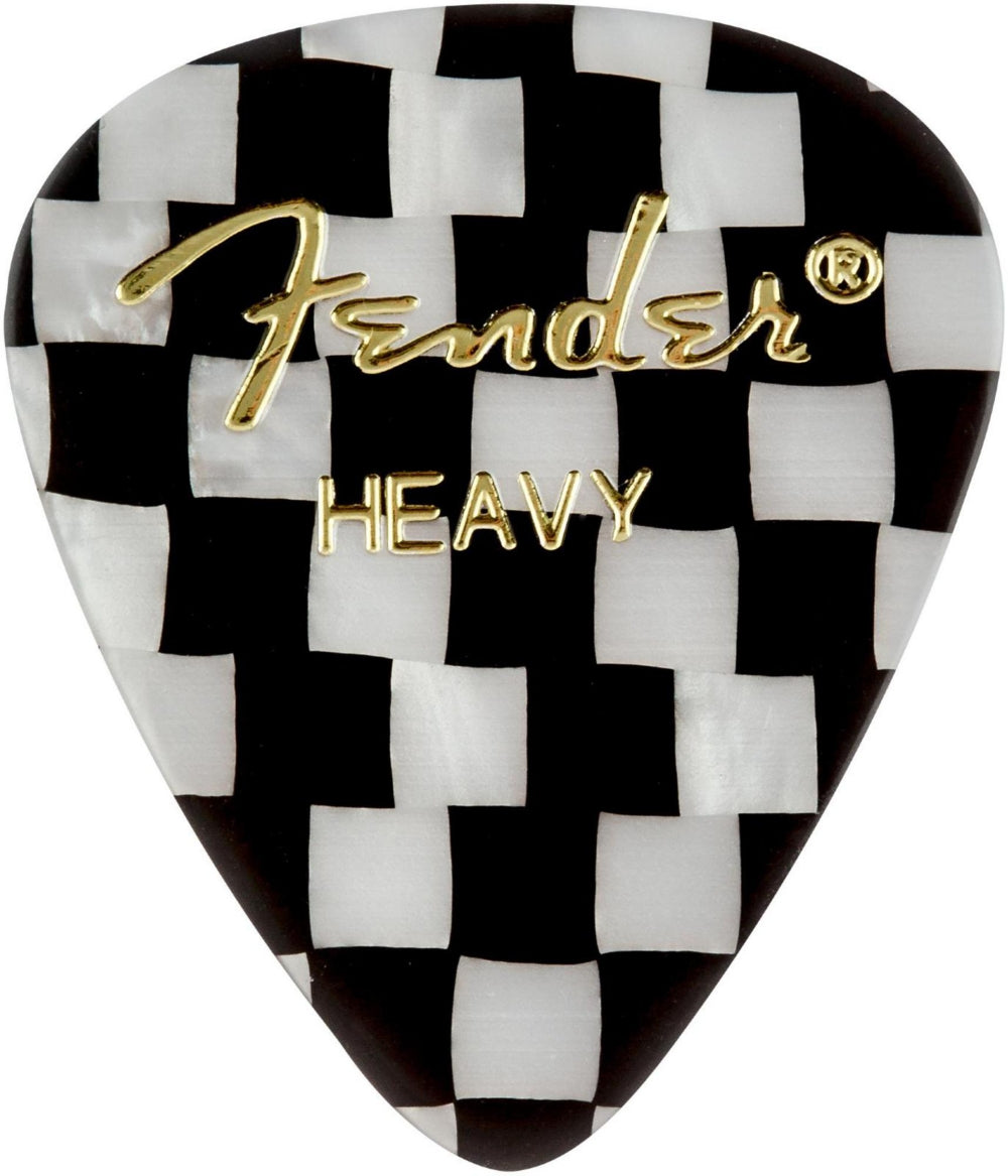 Fender 351 Shape Graphic Heavy Picks, 12 per Pack, Checker