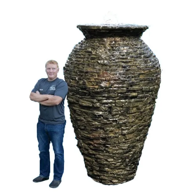 Stacked Slate Urns