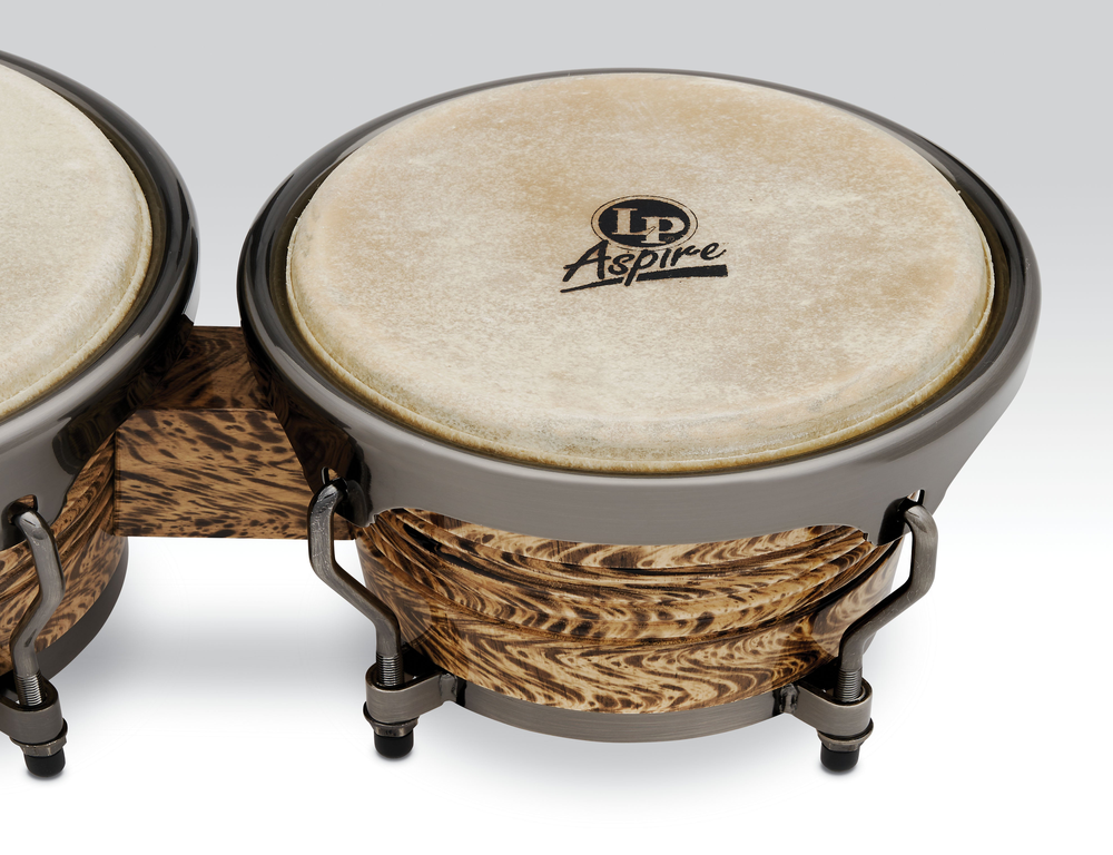 Latin Percussion LP Aspire LPA601-HC Bongo Set Havana Café with Brushed Nickel Hardware