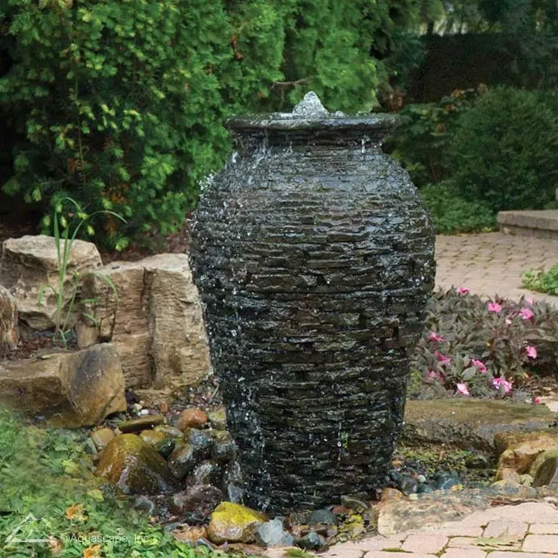 Stacked Slate Urns