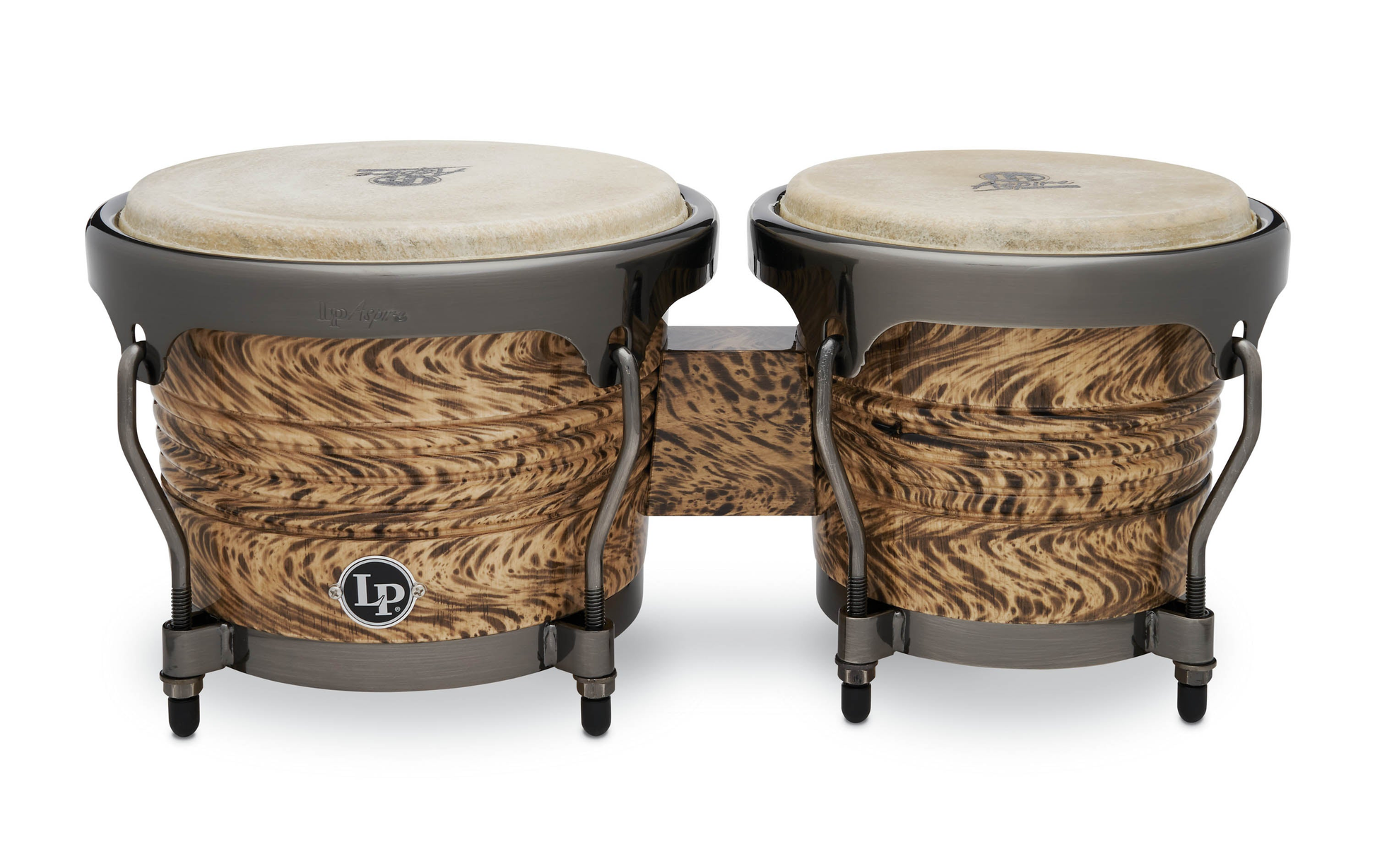 Latin Percussion LP Aspire LPA601-HC Bongo Set Havana Café with Brushed Nickel Hardware