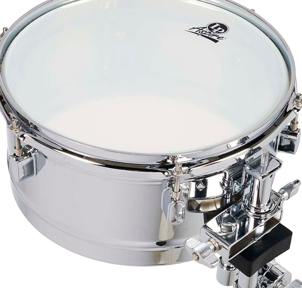 Latin Percussion LPA256 13" and 14" Aspire Timbales - Chrome with Chrome Hardware Chrome Over Steel
